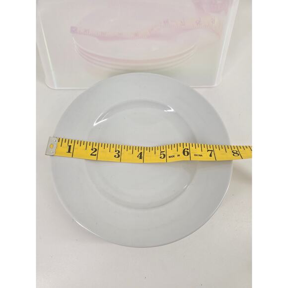 Simple Dining White Ceramic 10 pc Lot – 6 Salad Plates 6" + 4 Plates 8" - Picture 4 of 6